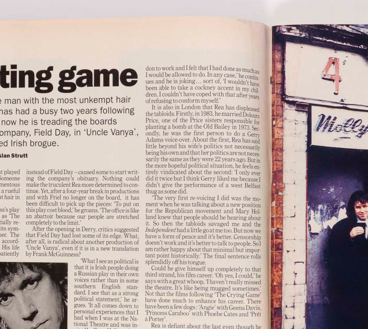 WOODY ALLEN Stephen Rea DAMIEN HIRST Bomb The Bass TIME OUT magazine April 1995