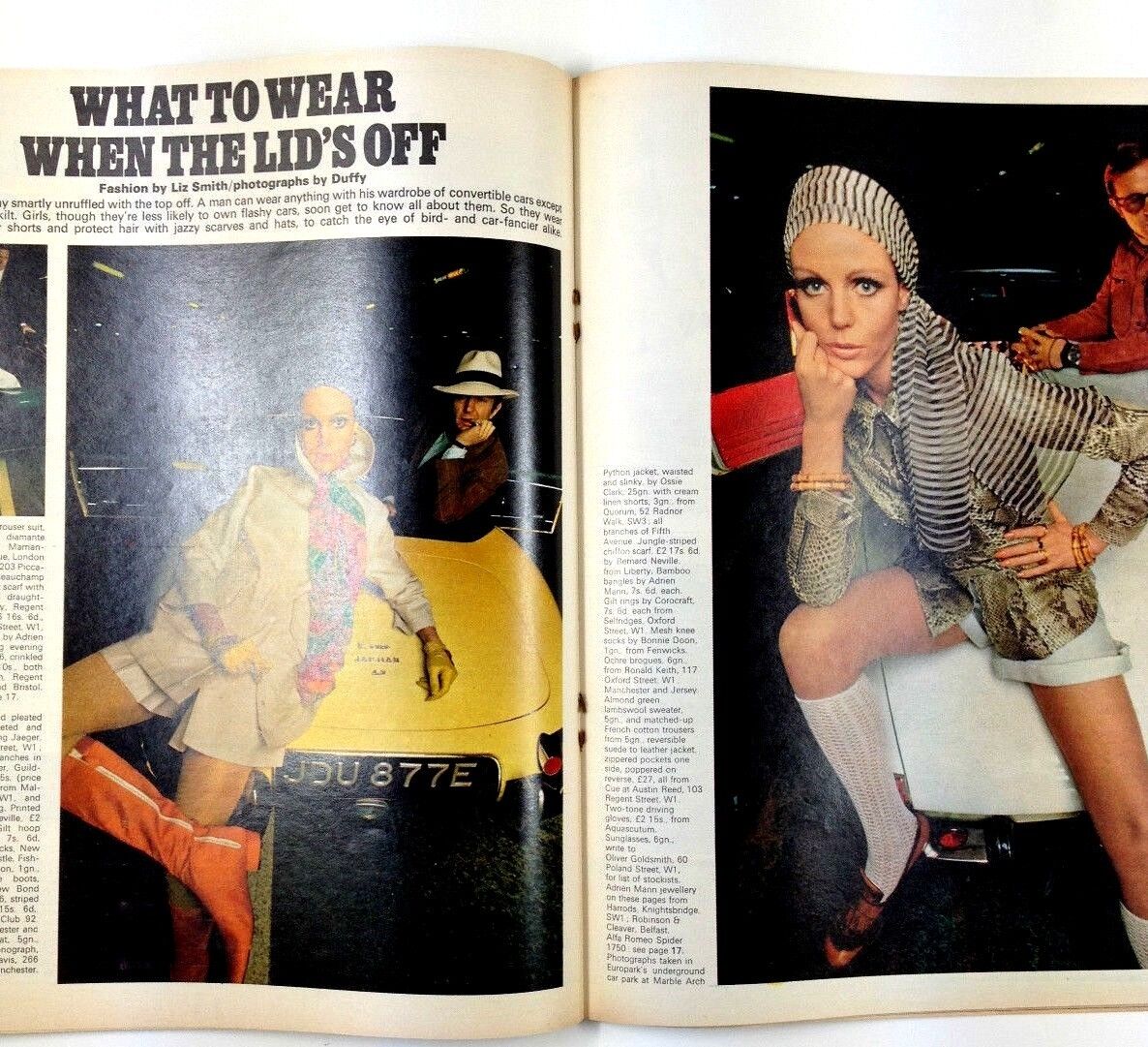 BRIAN DUFFY Ossie Clark YOUNG JAEGER Oliver Goldsmith OBSERVER magazine 1960s UK