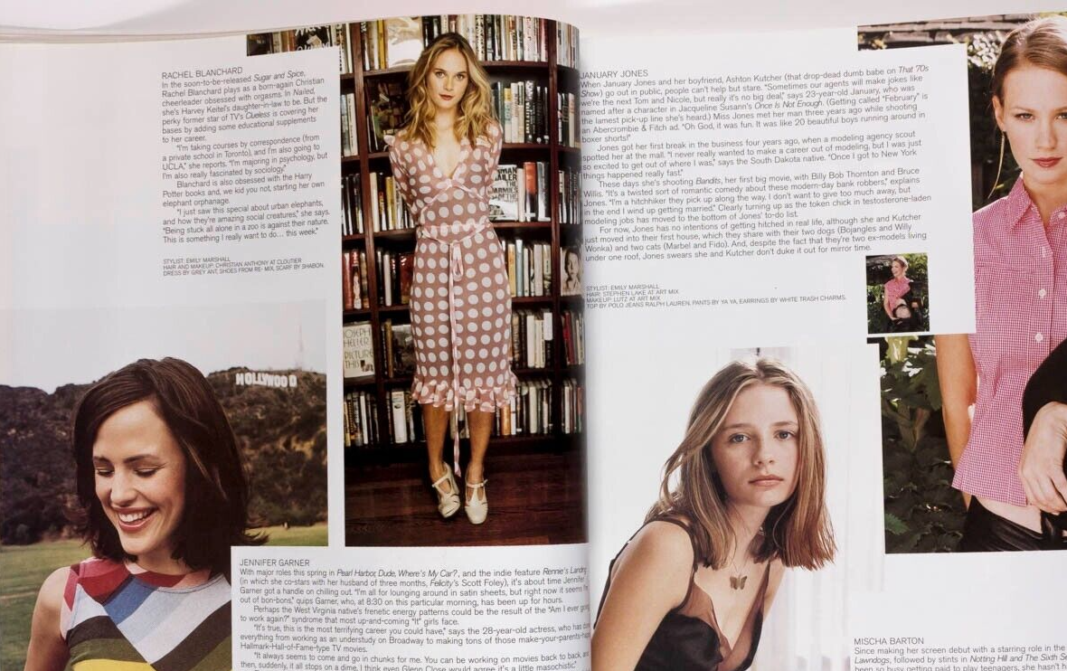 KAWS Pamela Anderson NYLON magazine 2001 February MISCHA BARTON Jennifer Garner