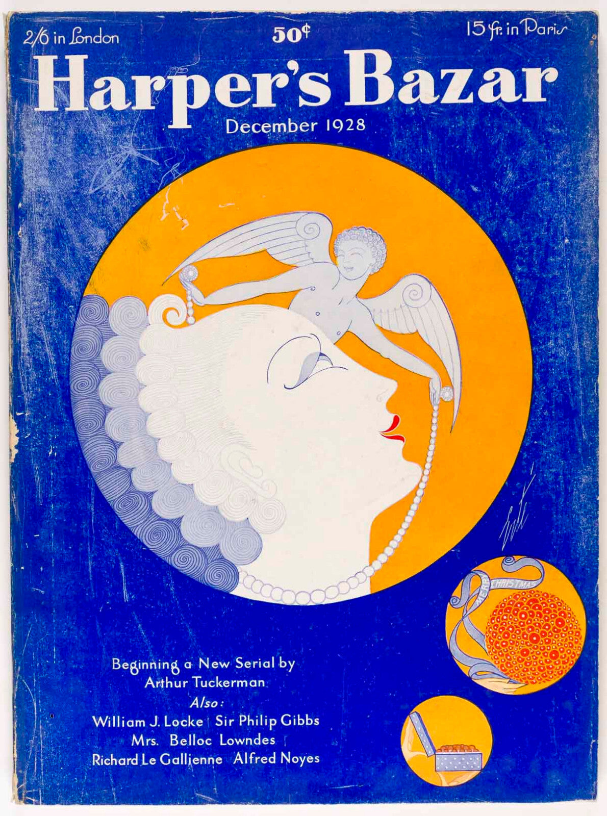 ERTE Schiaparelli ART DECO vtg HARPERS BAZAAR December 1928 Louise Boulanger US