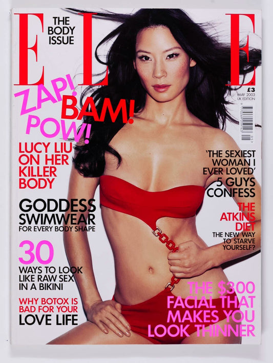 Lucy Liu PAUL BETTANY Swimwear ELLE magazine May 2003 Milla EGLE TVIRBUTAITE vtg