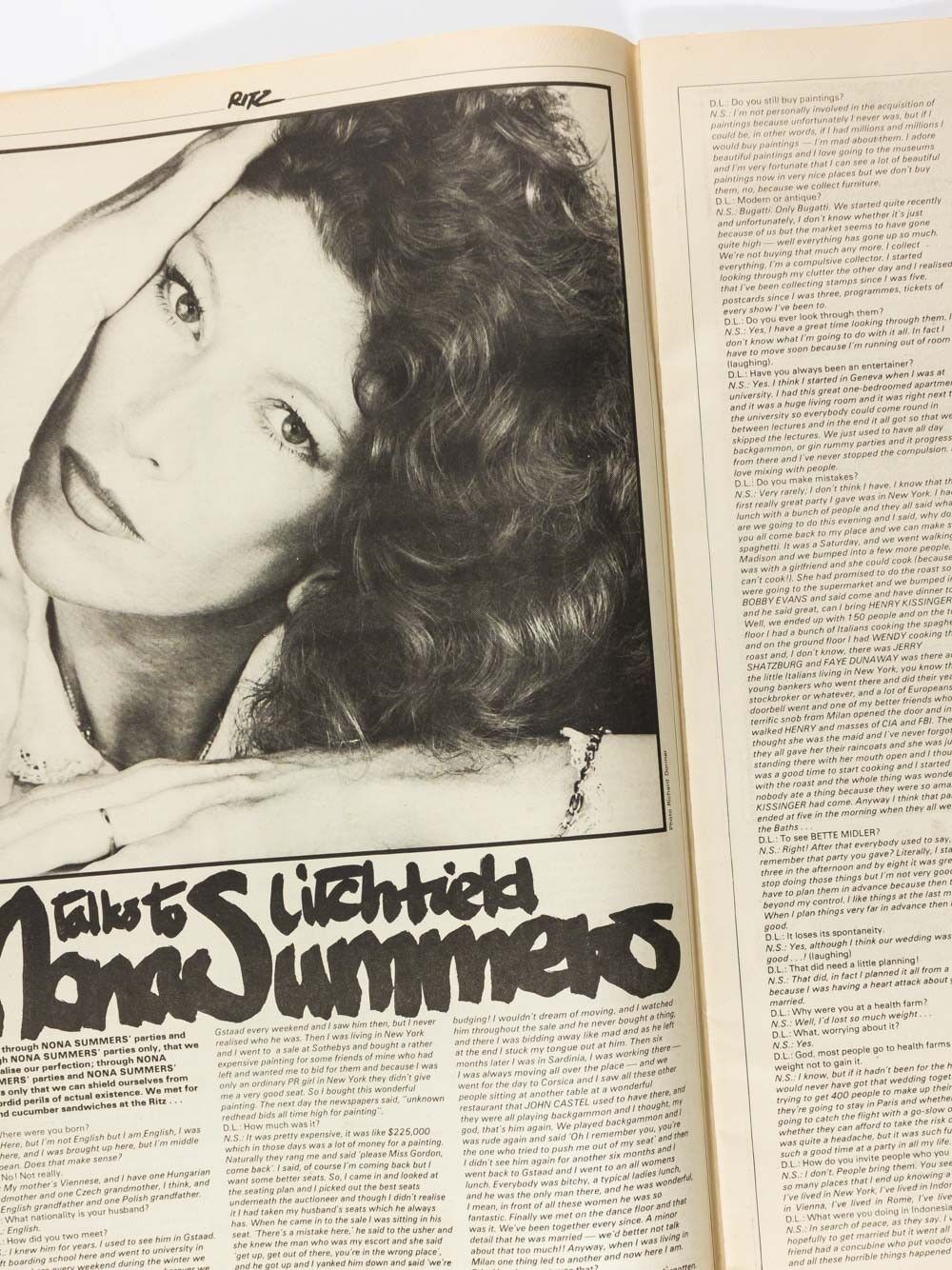 KIM WILDE Jacques Henri Lartigue MANOLO BLAHNIK Fiorucci RITZ newspaper magazine