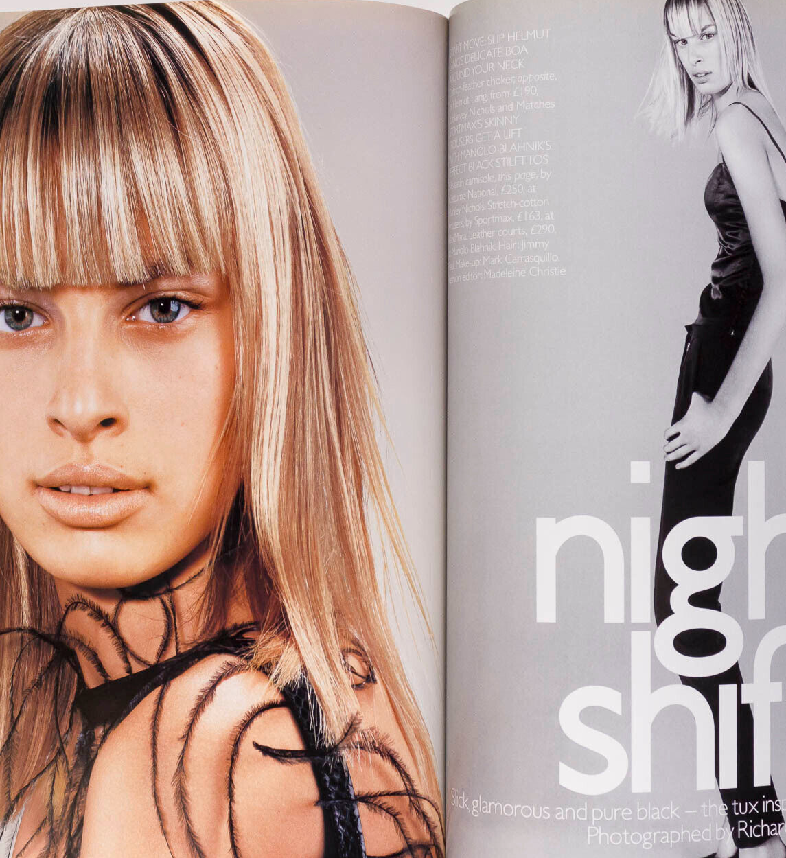 Unsmiling KAROLINA KURKOVA Two face VOGUE magazine May 2001 Tamara Rojo KORS vtg