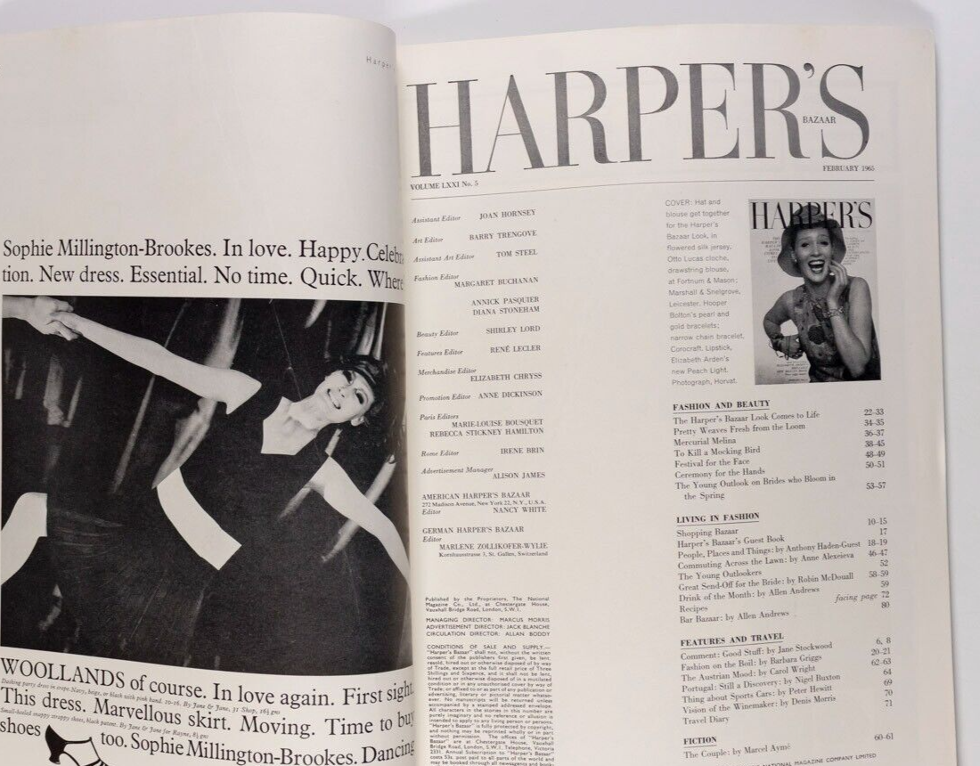 Celia Hammond JILL KENNINGTON Grace Coddington HARPERS Feb 1965 Melina Mercouri