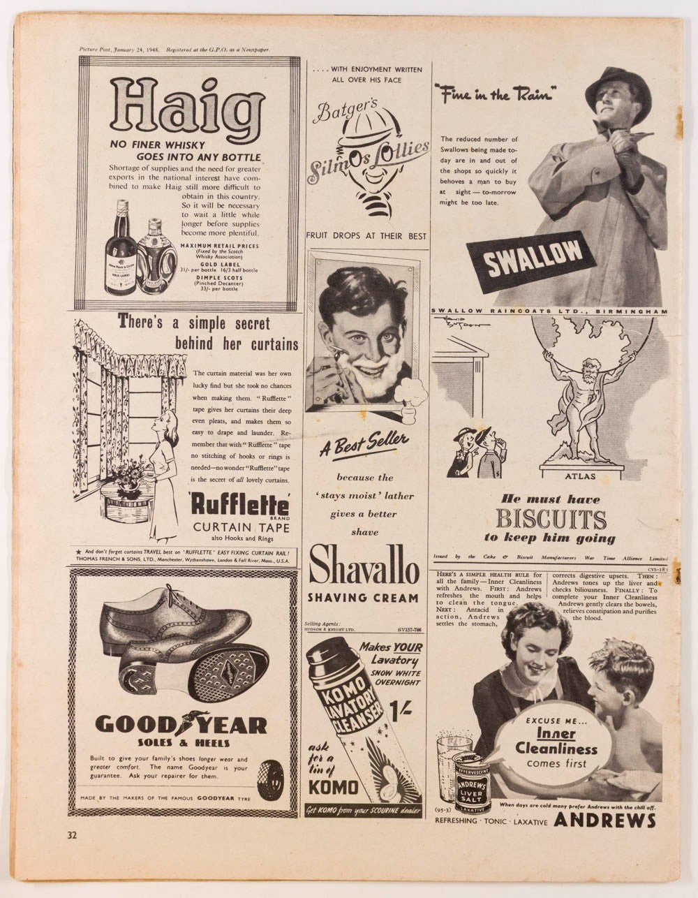 VIVIEN LEIGH Garbo BERTRAM MILLS Huntsville PICTURE POST January magazine 1948