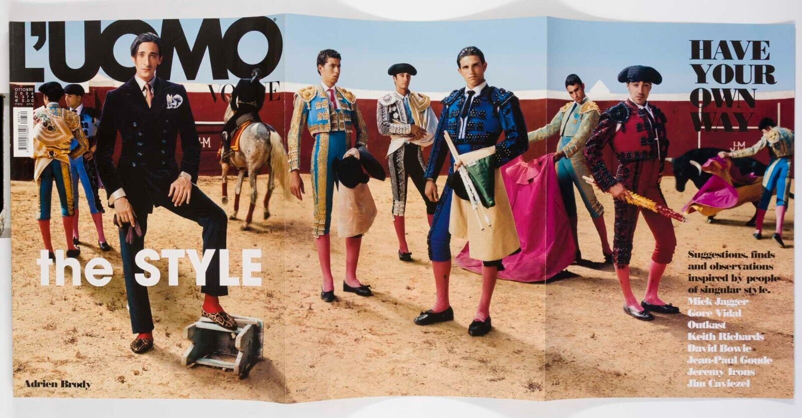 Adrien Brody JEFF AQUILON Jeremy Irons L'UOMO VOGUE October 2006 Bruce Weber