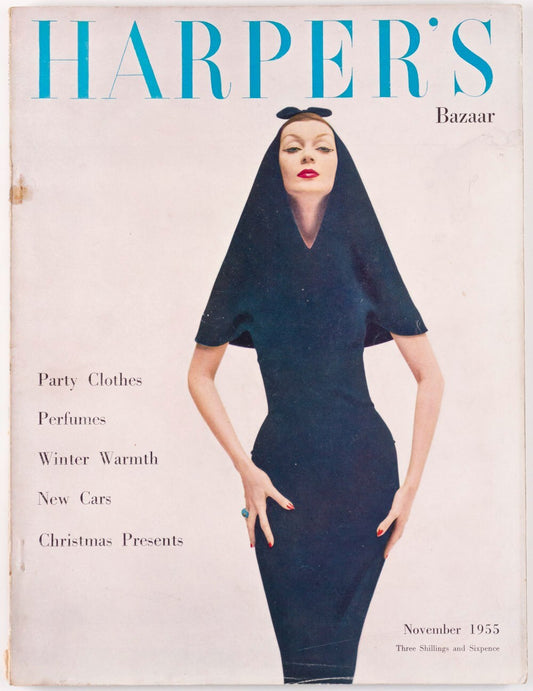 DOVIMA Balenciaga MARLENE DIETRICH Harpers Bazaar November 1955 Avedon DIOR vtg