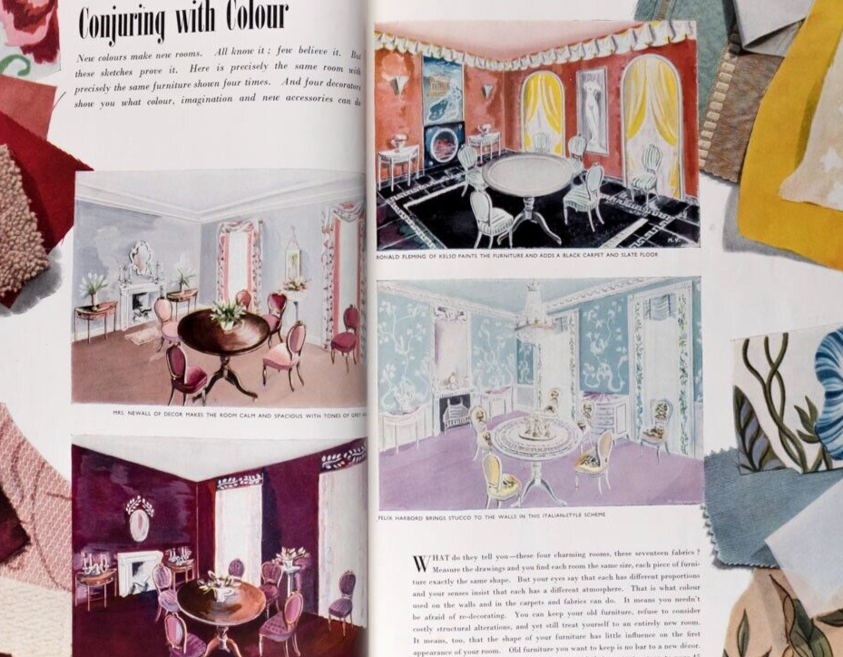 Zinkeisen DUNCAN MILLER Dover VOGUE House & Garden book April 1939 Marion Dorn