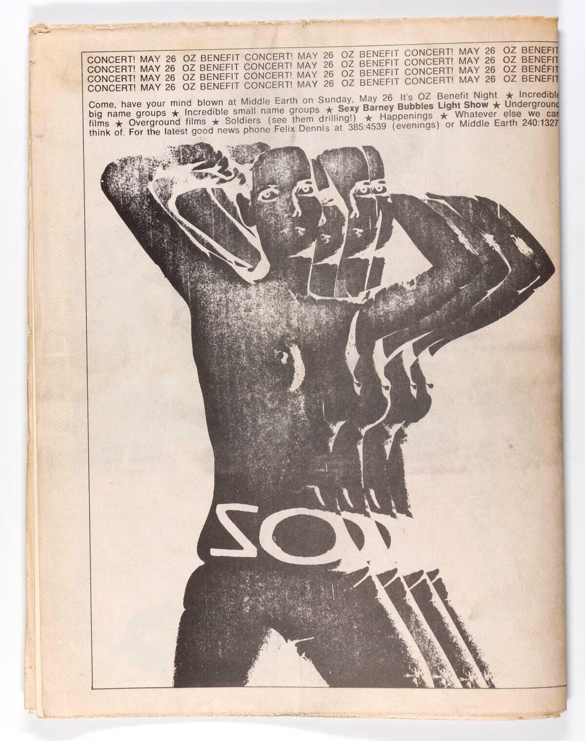 BARNEY BUBBLES Desire Can Be Destroyed poster MARTIN SHARP Oz magazine # 12 1968