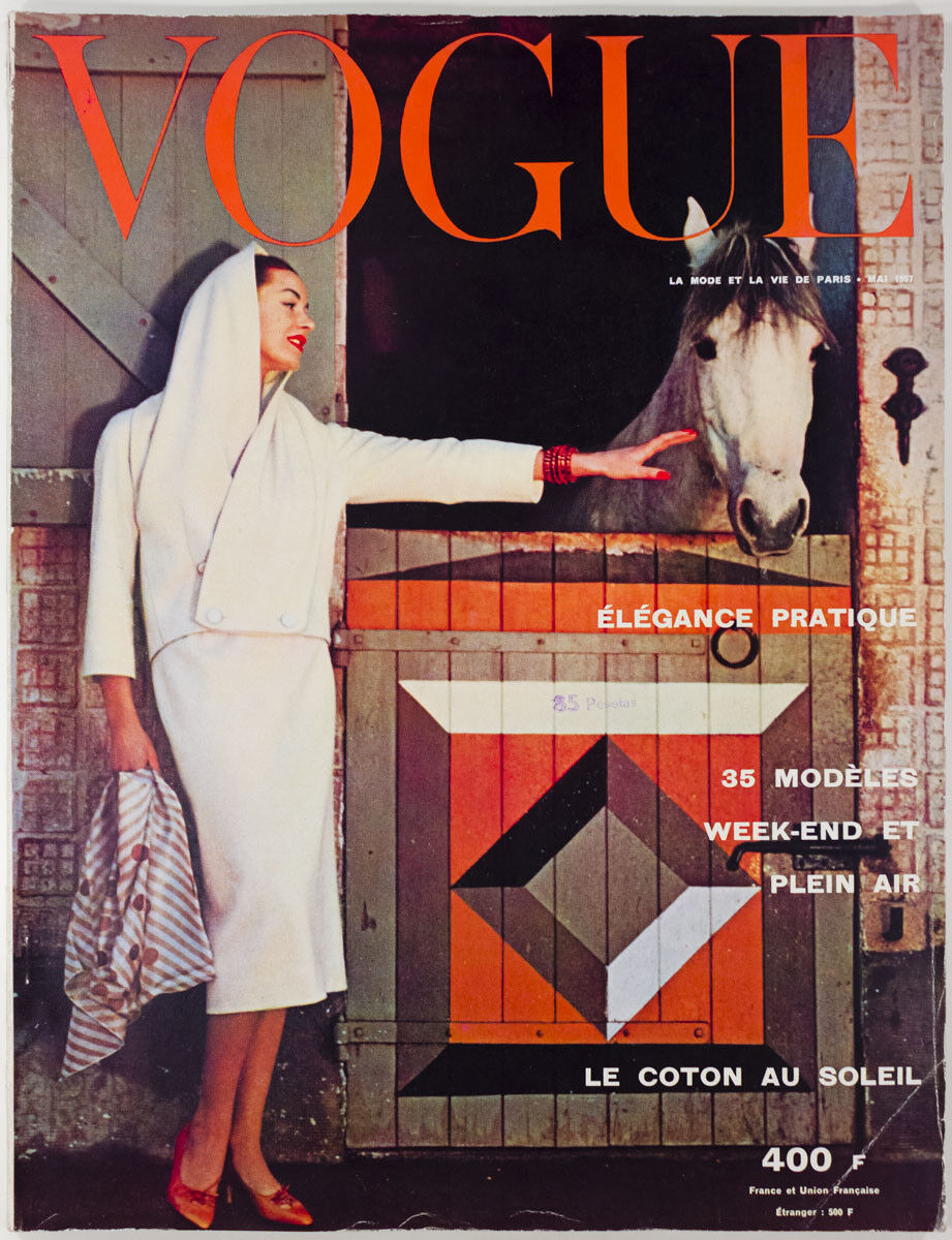 PARIS VOGUE magazine May 1957 WEEKEND DRESSING Spring COTTON Sun dress VTG Mai