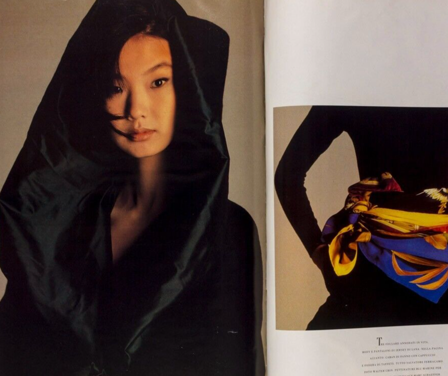 MATS GUSTAFSON silk paisley chiffon taffeta brocade VOGUE ITALIA fabric supp VTG