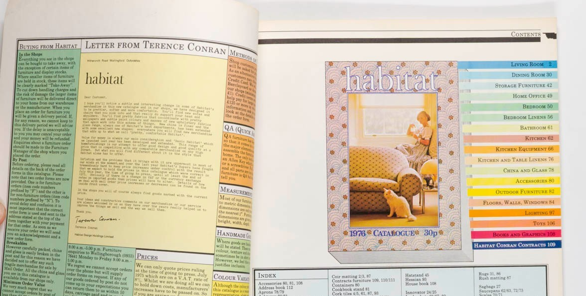 HABITAT catalogue 1976 Crayonne TERENCE CONRAN sofa INTERIOR DESIGN magazine VTG