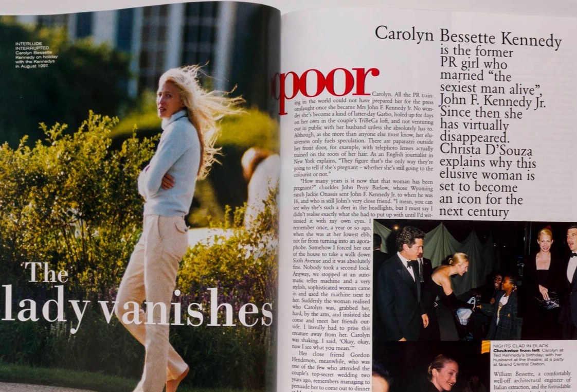 KRISTY HINZE Gucci CAROLYN BESSETTE KENNEDY Vogue Australia 6 June 1999 Galliano