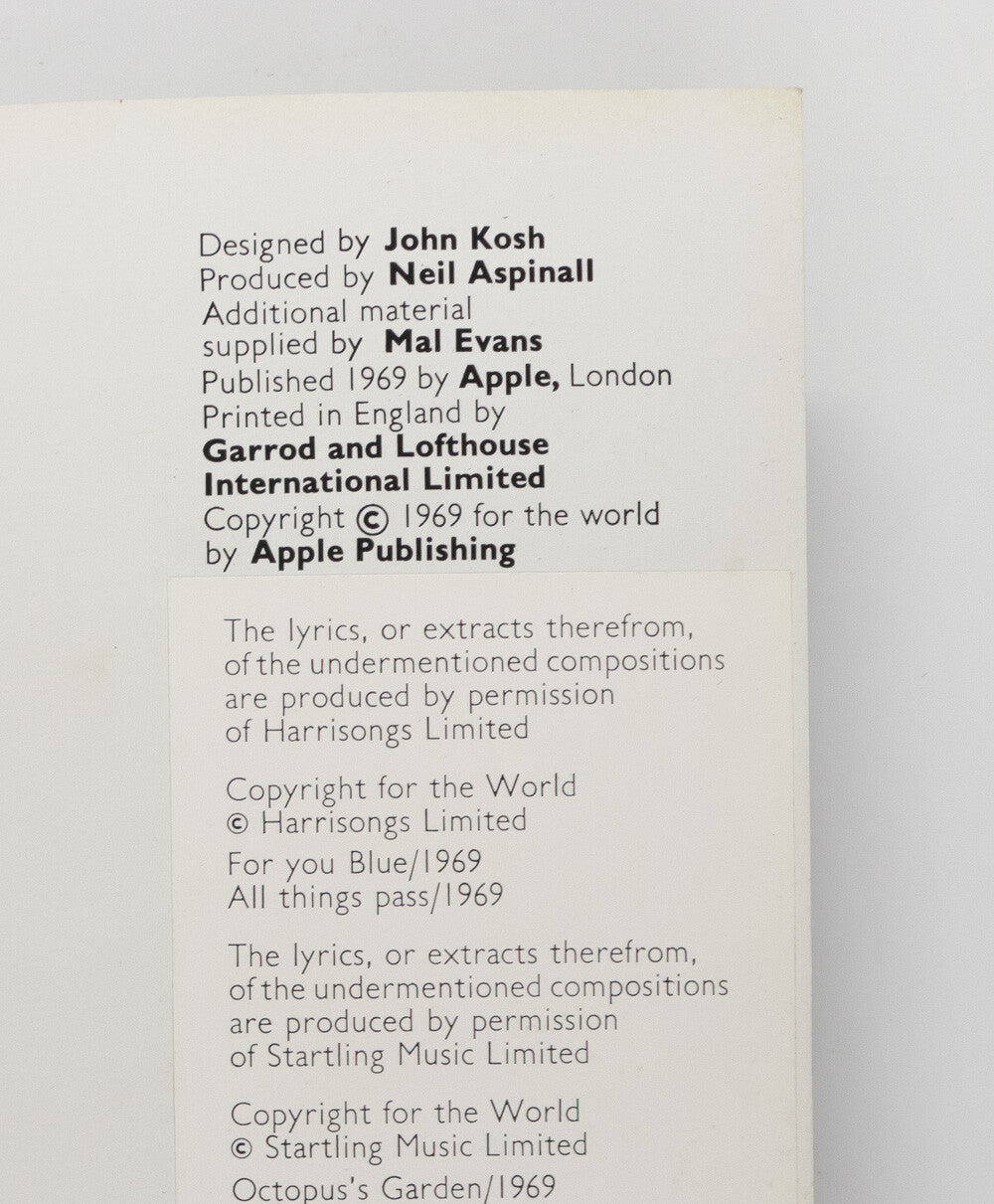 The Beatles GET BACK book RARE PRINT ERROR 1st Edition LIMITED Apple London 1969