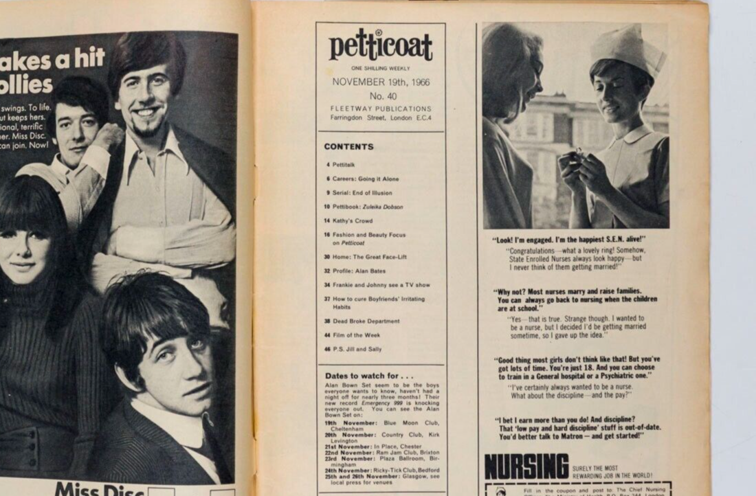 Alan Bates THE HOLLIES Samantha Juste PETTICOAT magazine November 1966 Miss Disc