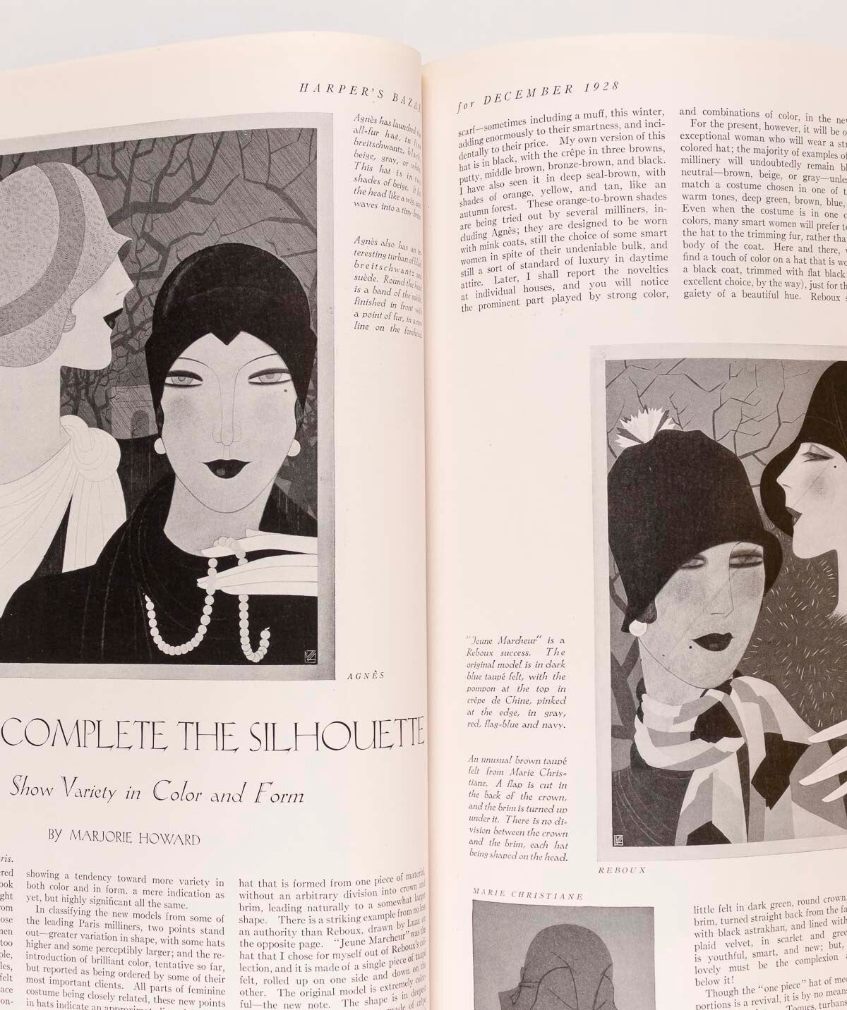 ERTE Schiaparelli ART DECO vtg HARPERS BAZAAR December 1928 Louise Boulanger US