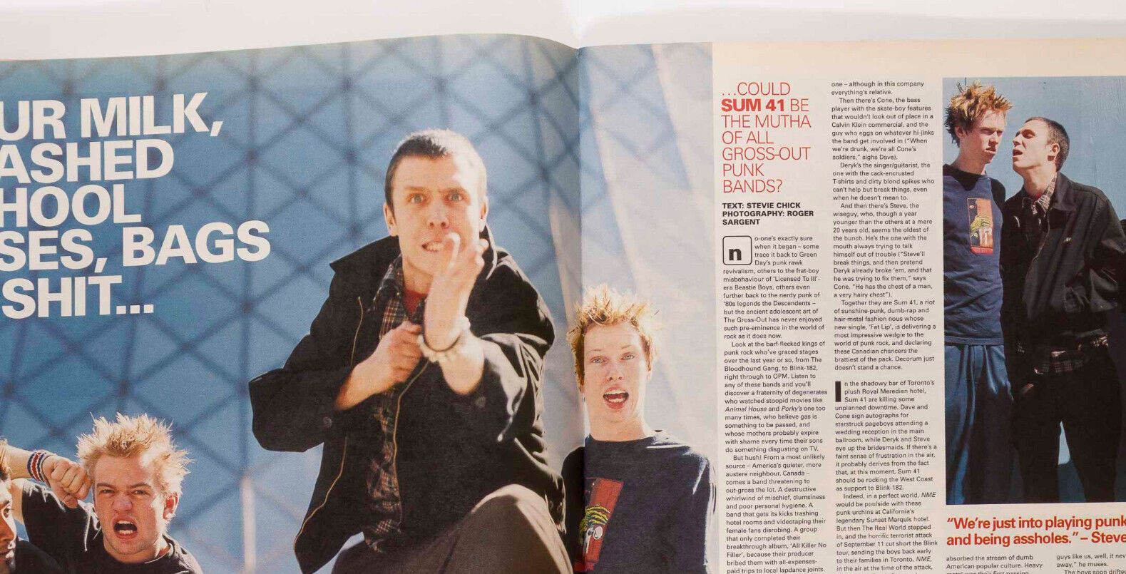 APHEX TWIN Spiritualized GARBAGE Sum 41 Pulp NME magazine 6 October 2001 Streets