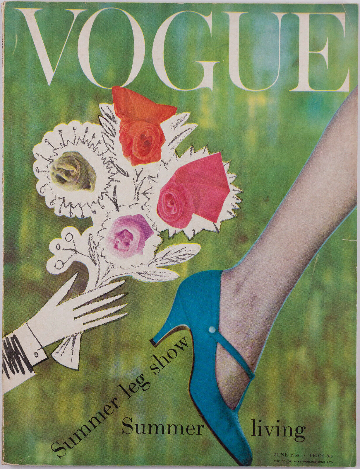 Bridal fashion show YOUNG IDEA Summer decor CARS VOGUE magazine June 1958 VTG