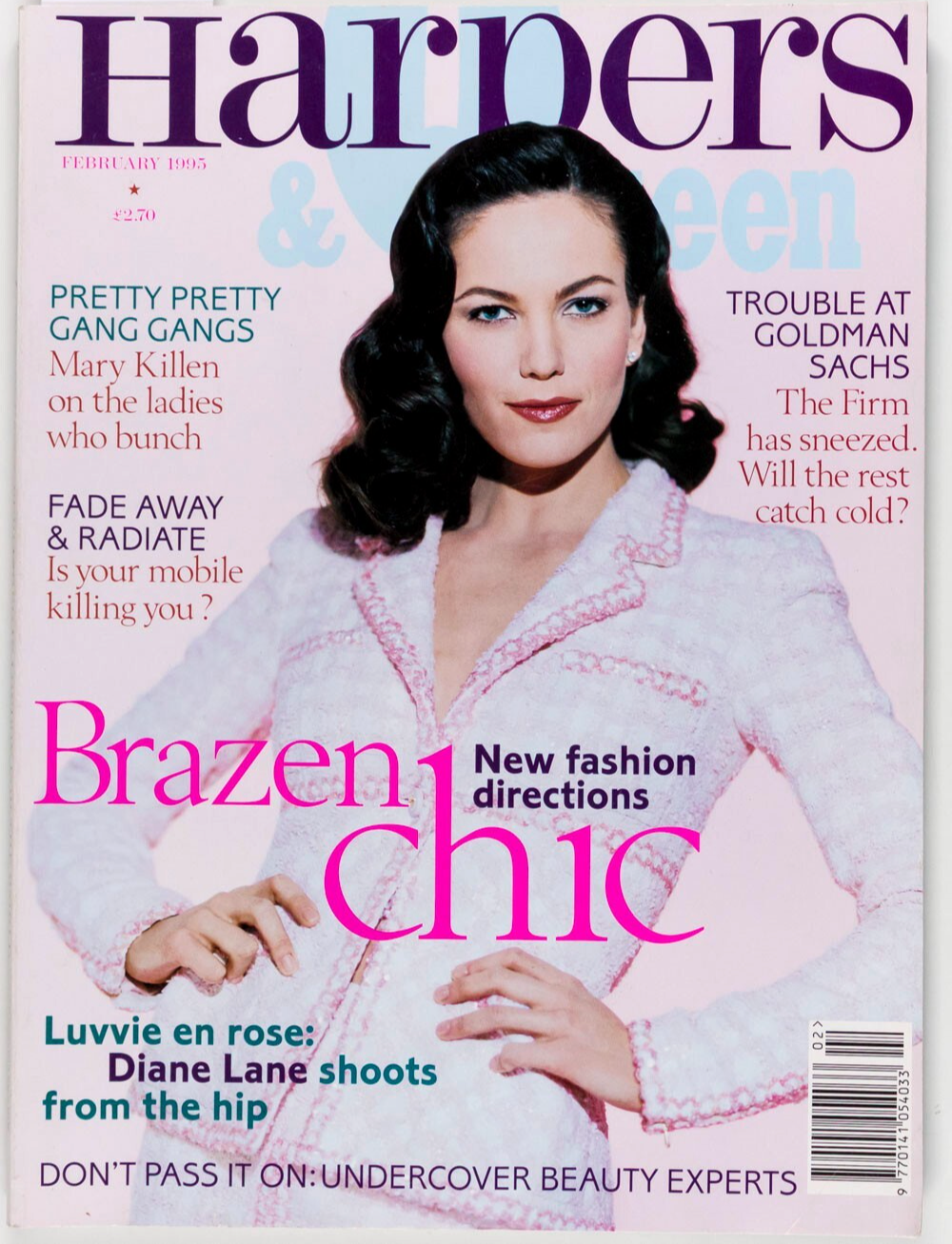 Diane Lane MARY KILLEN Goldman Sachs HARPERS February 1995 Minimalist Gucci D&G
