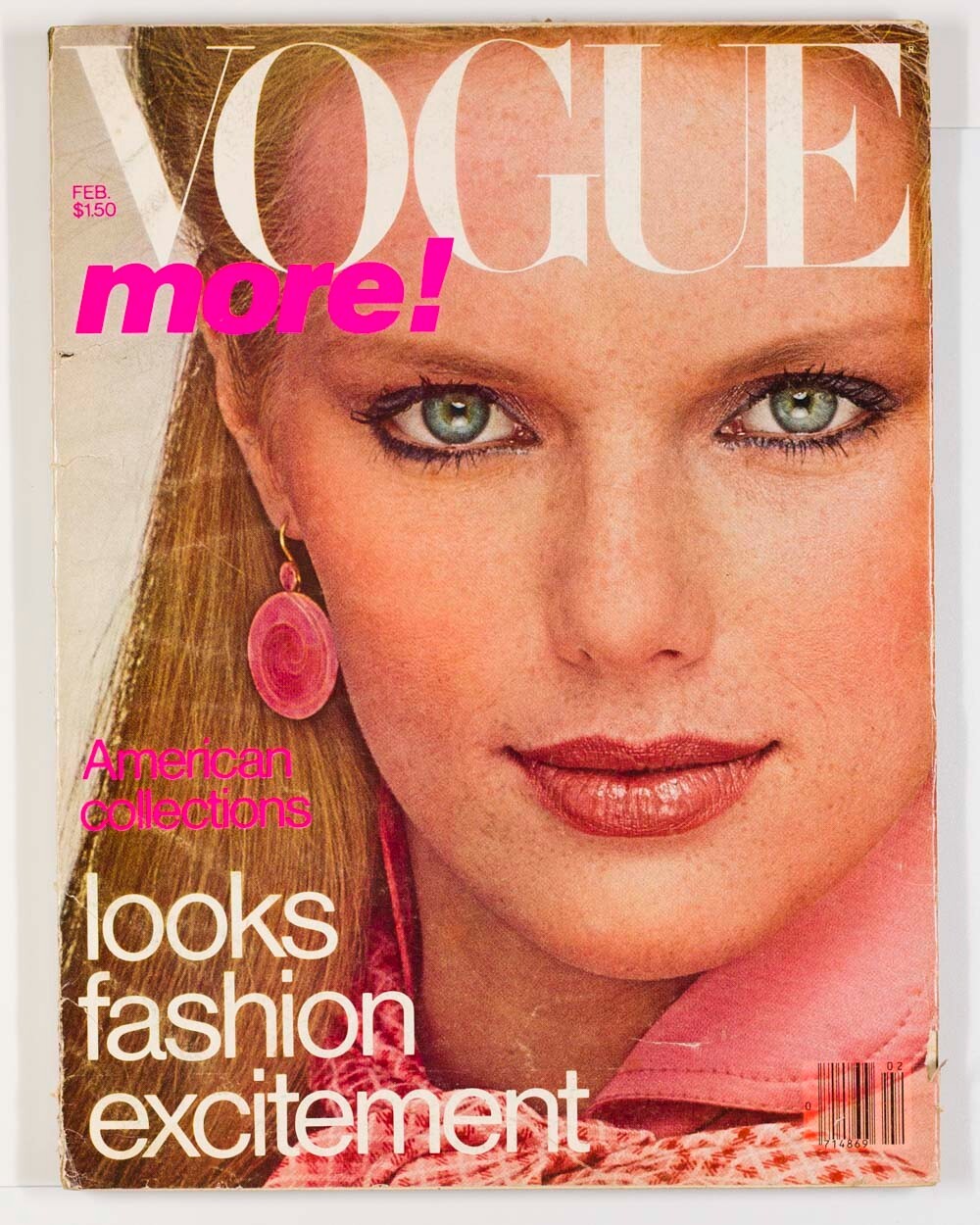 Patti Hanson SHAUN CASEY Grace Kelly VOGUE February 1978 Rene Russo HALSTON vtg