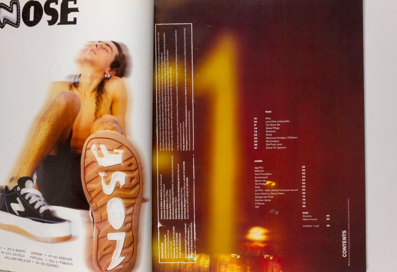 BLUR Daft Punk LEIGH BOWERY Blah Magazine  # 1 PRODIGY Iggy Pop DIESEL Beck 1996