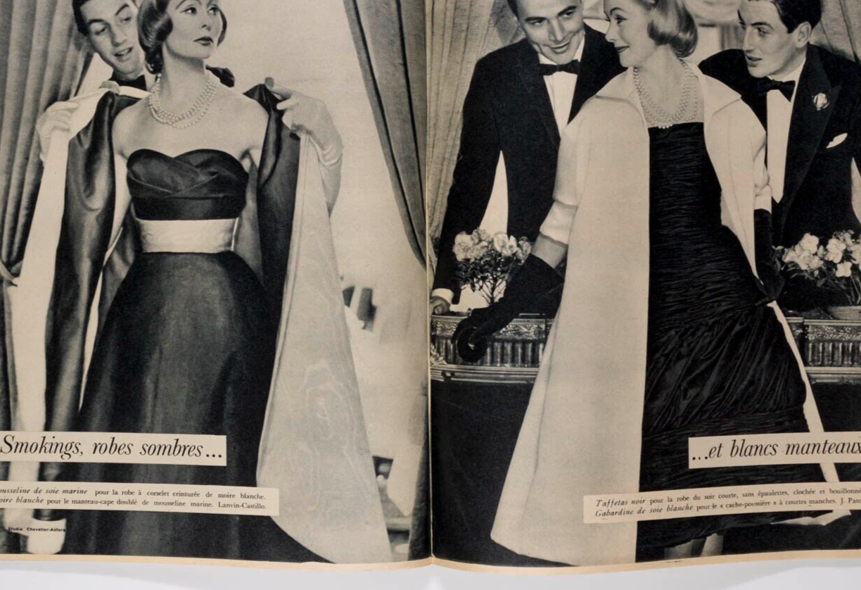 Spring Collections 1956 Dior PATOU Oleg Zinger KAZAN Pierre Simon ELLE MAGAZINE