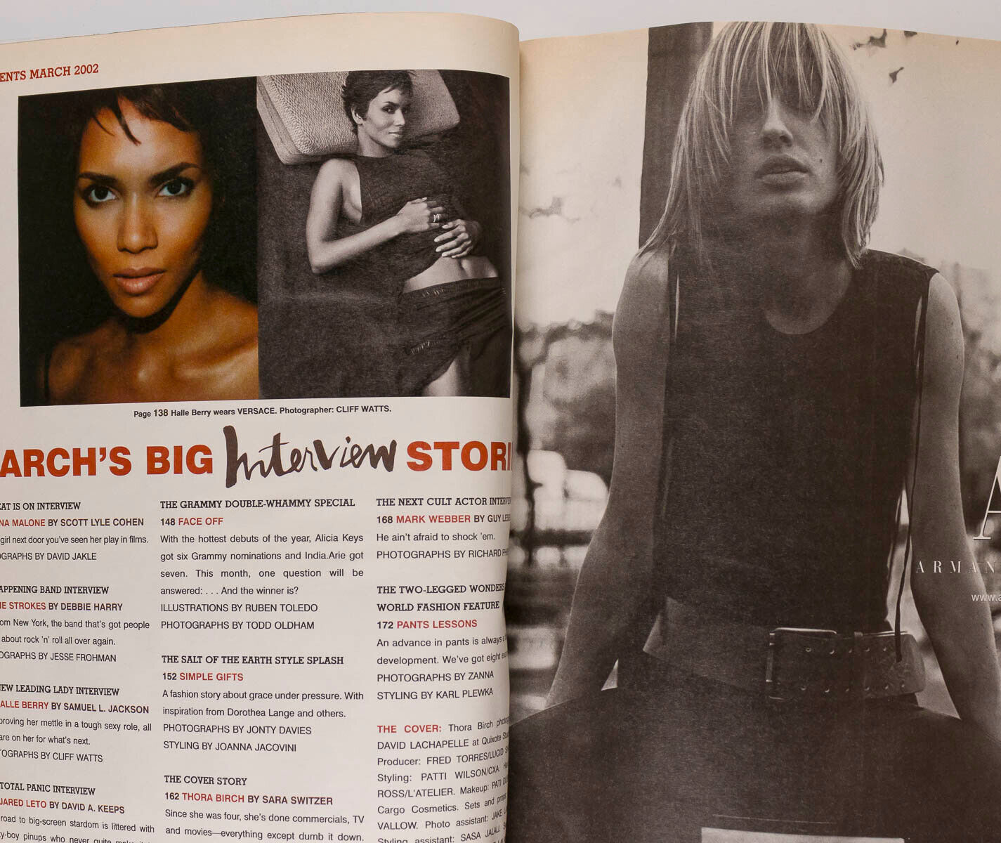 THORA BIRCH Jared Leto THE STROKES Interview magazine March 2002 Halle Berry VTG