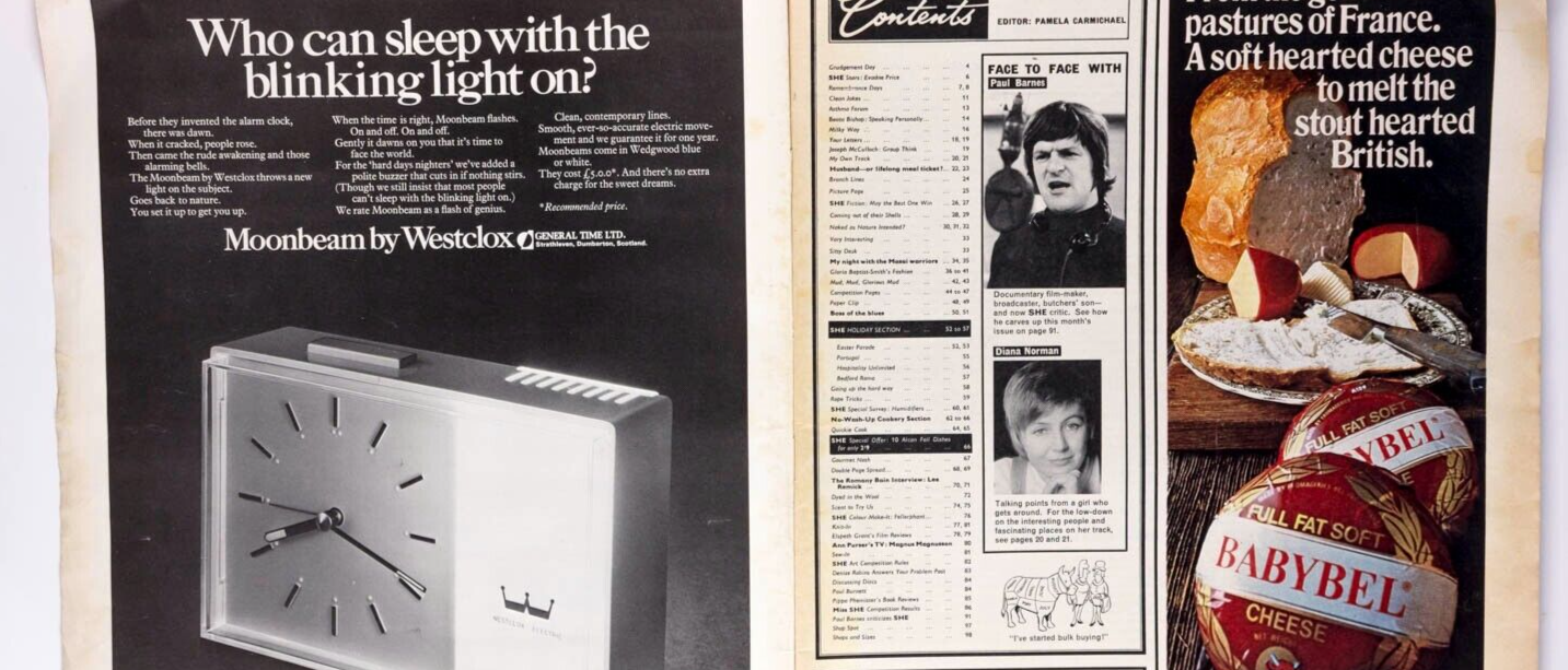 JOHN MAYALL Sandra Paul BARBARA WINDSOR Lee Remick PVC Lewis Morley SHE magazine