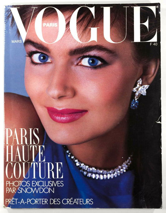 Paulina Porizkova ANH DUONG Couture PRET A PORTER Snowdon PARIS VOGUE March 1986