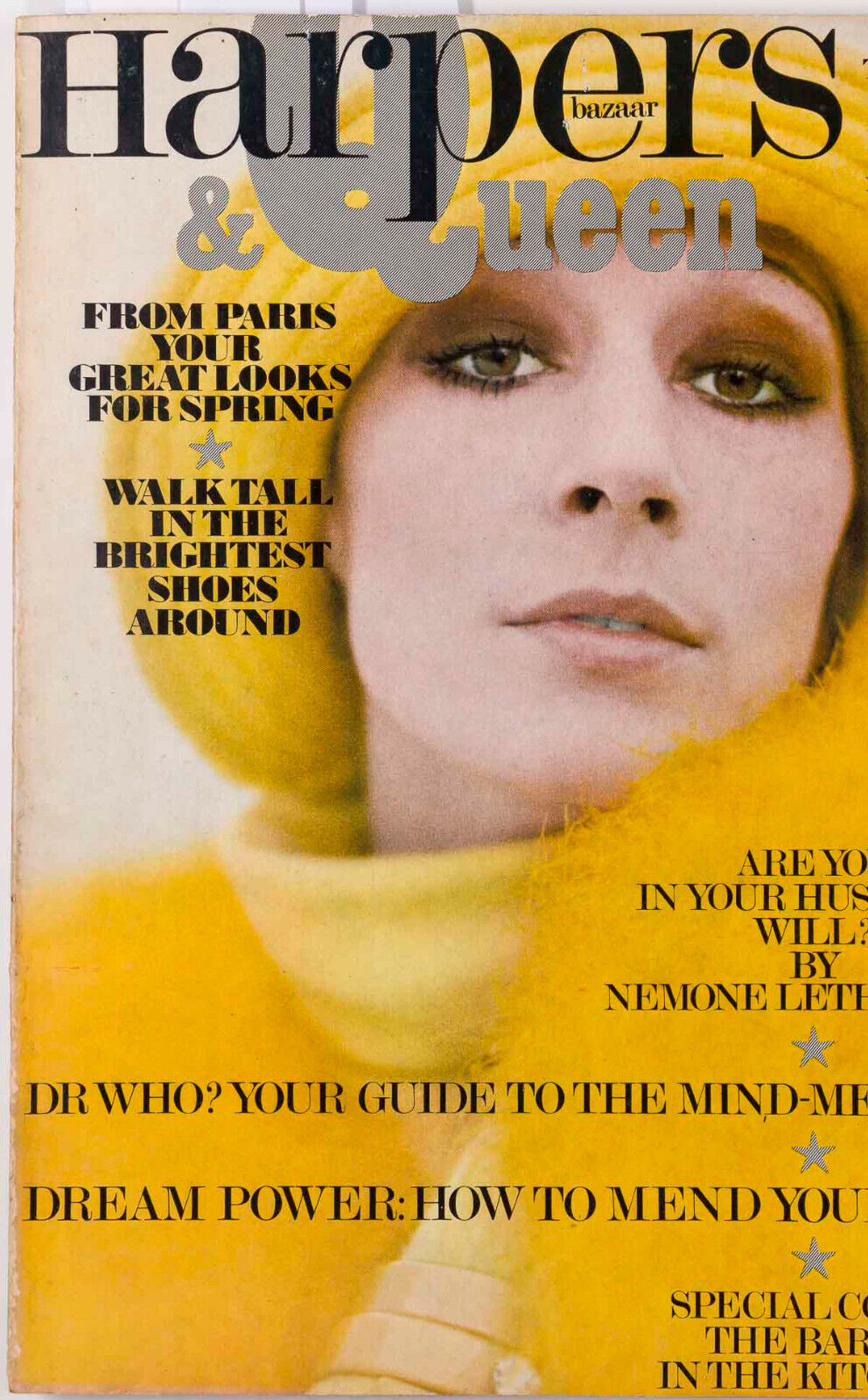 ANJELICA HUSTON Nemone Lethbridge PARIS Yellow ALEX CHATELAIN Harpers & Queen UK