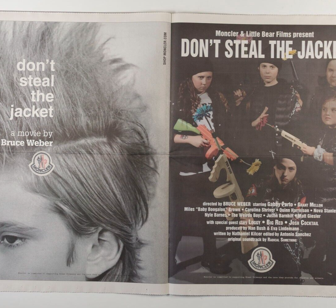 Bruce Weber MONCLER lookbook 2011 Nan Bush DON'T STEAL THE JACKET catalog POSTER