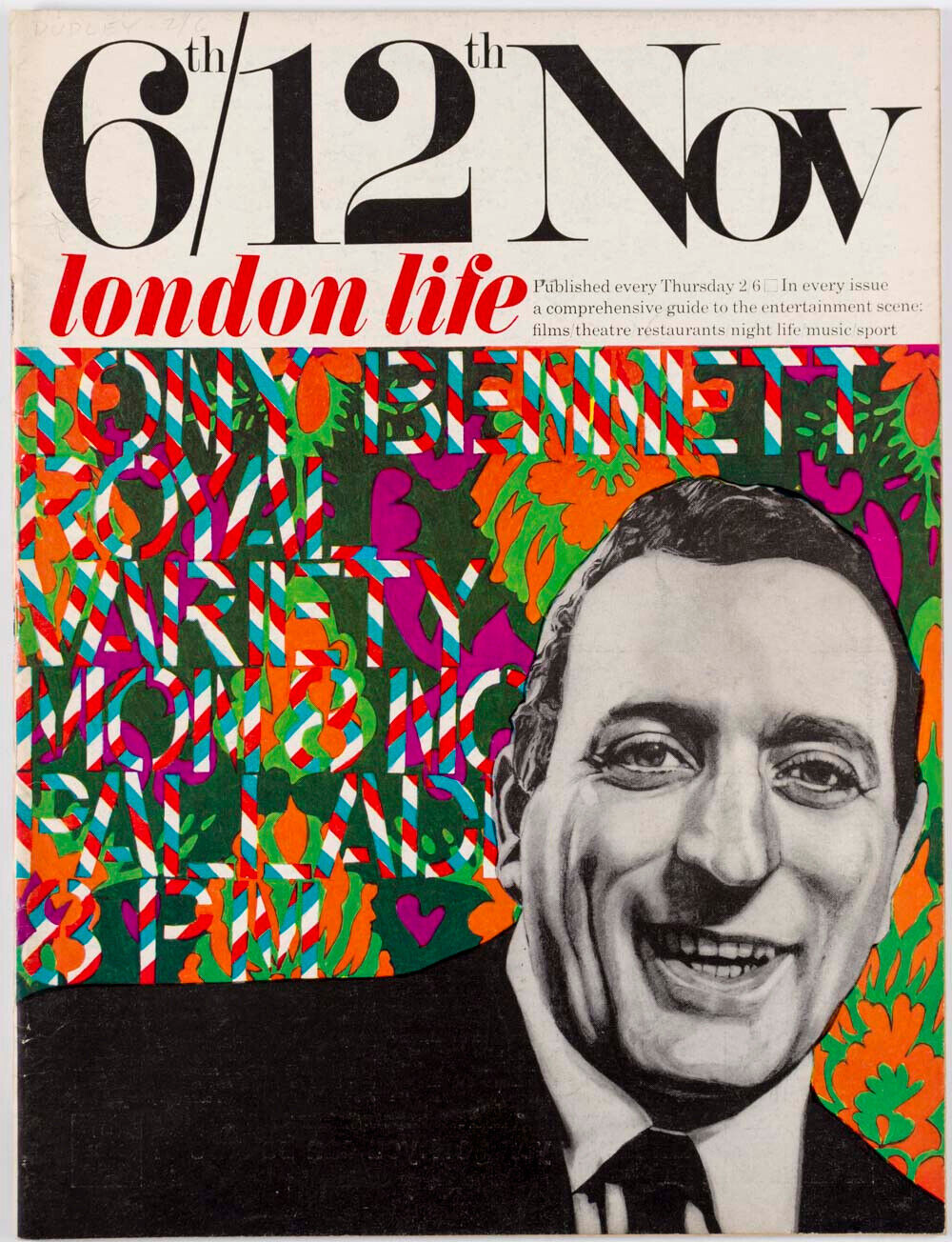 Tony Bennett IAN DURY Sandie Shaw JOE TILSON Gerald Scarfe LONDON LIFE magazine