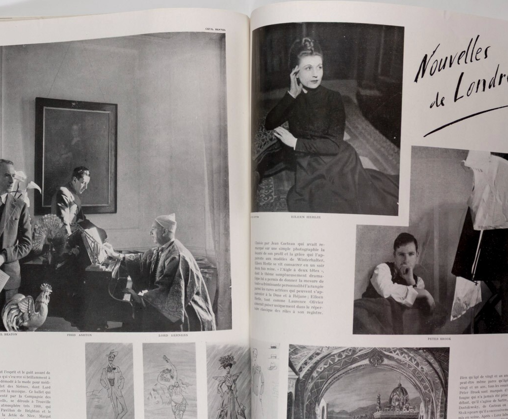Philippe Jullian EDITH PIAF Laurence Olivier VOGUE January 1947 Balenciaga HORST