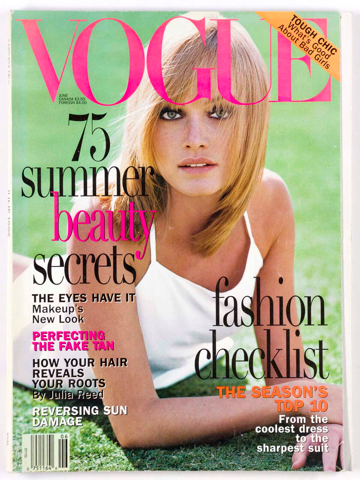 Amber Valletta IMAN Bowie HELMUT NEWTON Liz Hurley VOGUE June 1995 30th birthday