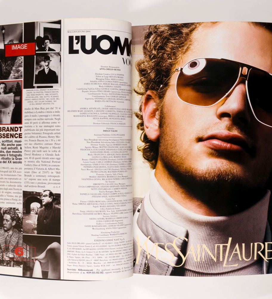 Brad Pitt STEVEN KLEIN James Spader L'UOMO VOGUE May 2004 Kevin Bacon BLONDE 351
