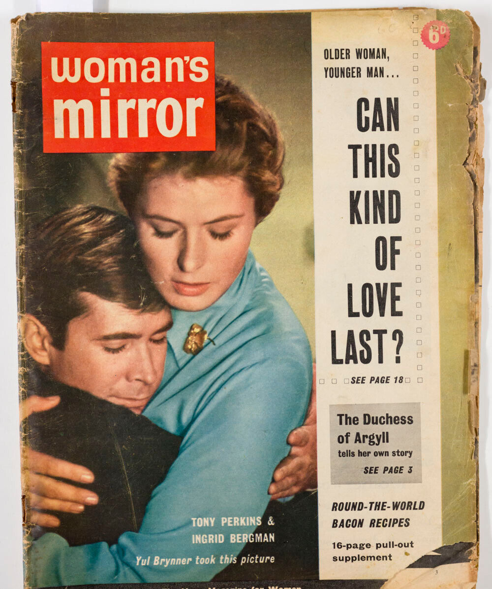 The Duchess of Argyll INGRID BERGMAN Tony Perkins WOMAN'S MIRROR magazine 60s UK