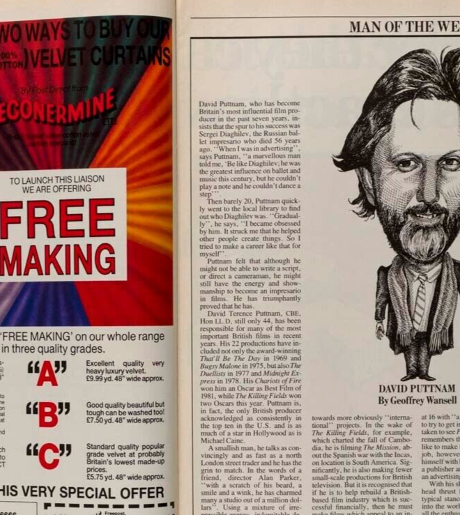 David Hockney PUTTNAM Vivien Leigh TELEGRAPH MAGAZINE August 1985 Cornel Lucas