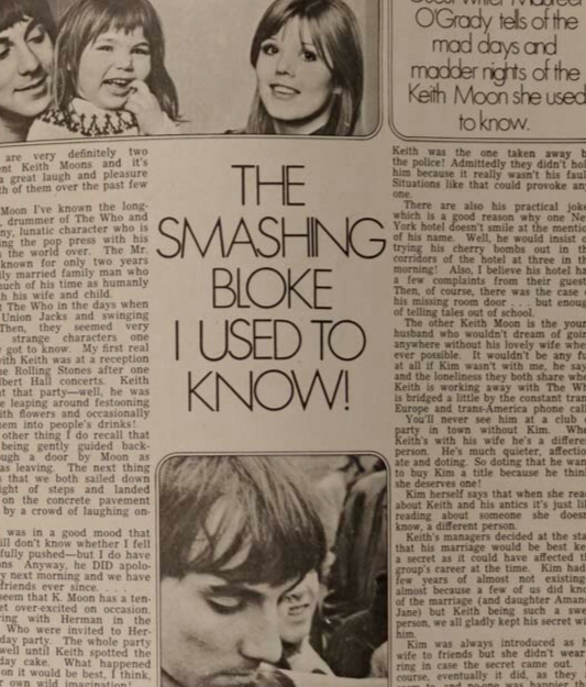 Andy Fairweather Low LEONARD WHITING Keith Moon MIRABELLE magazine July 1969 Who