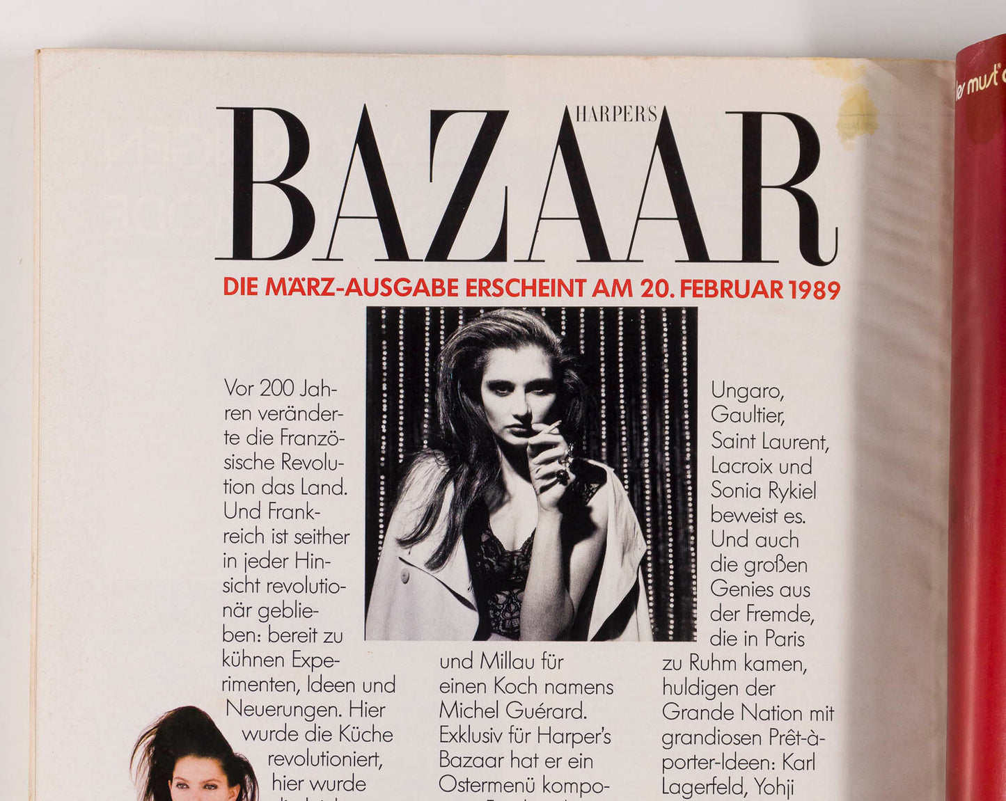 Therese Bachy HANS FEURER Karen Alexander HARPER'S BAZAAR GERMANY February 1989