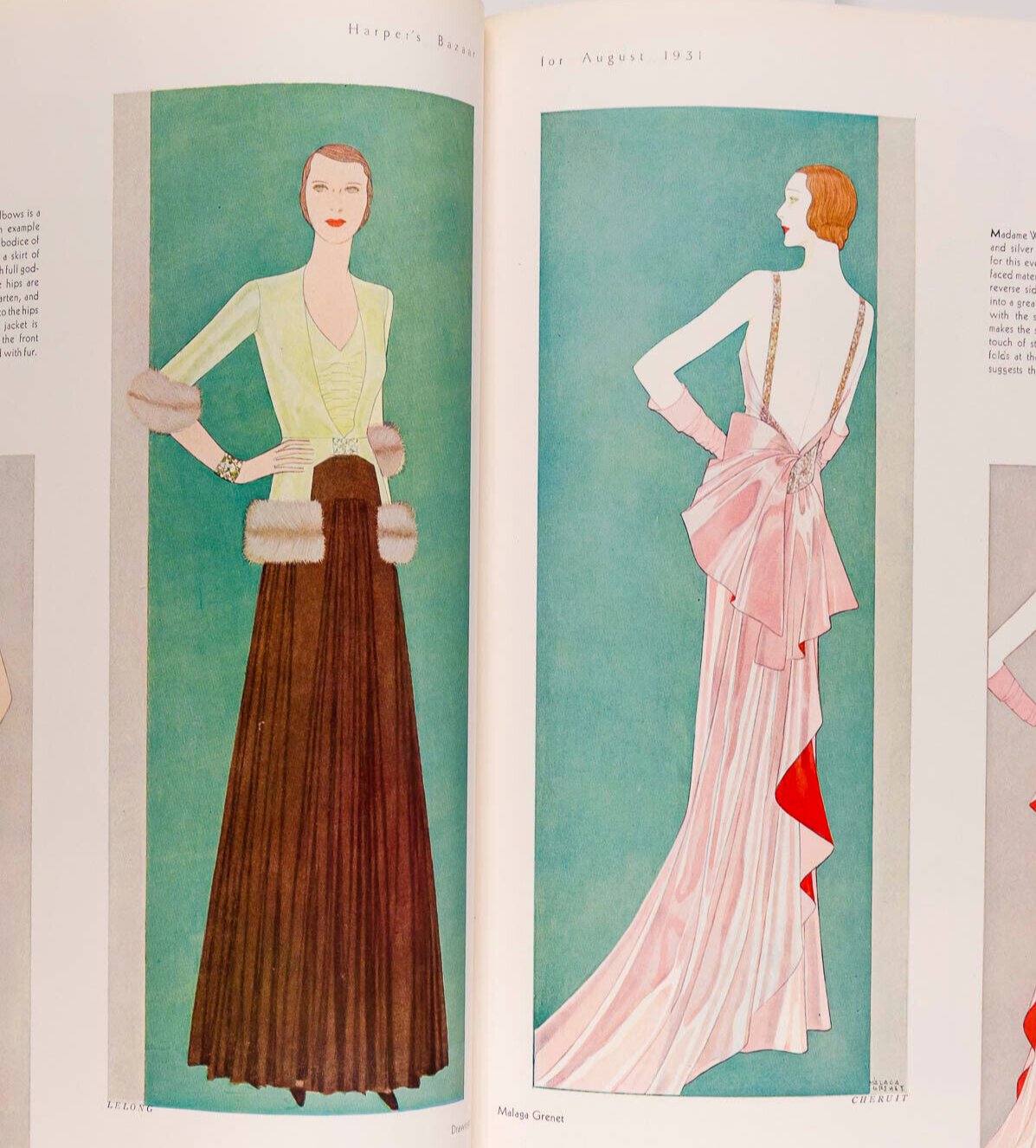 Erte BARON DE MEYER Peter Arno HARPER'S BAZAAR August 1931 Vionnet LUCKY STRIKE