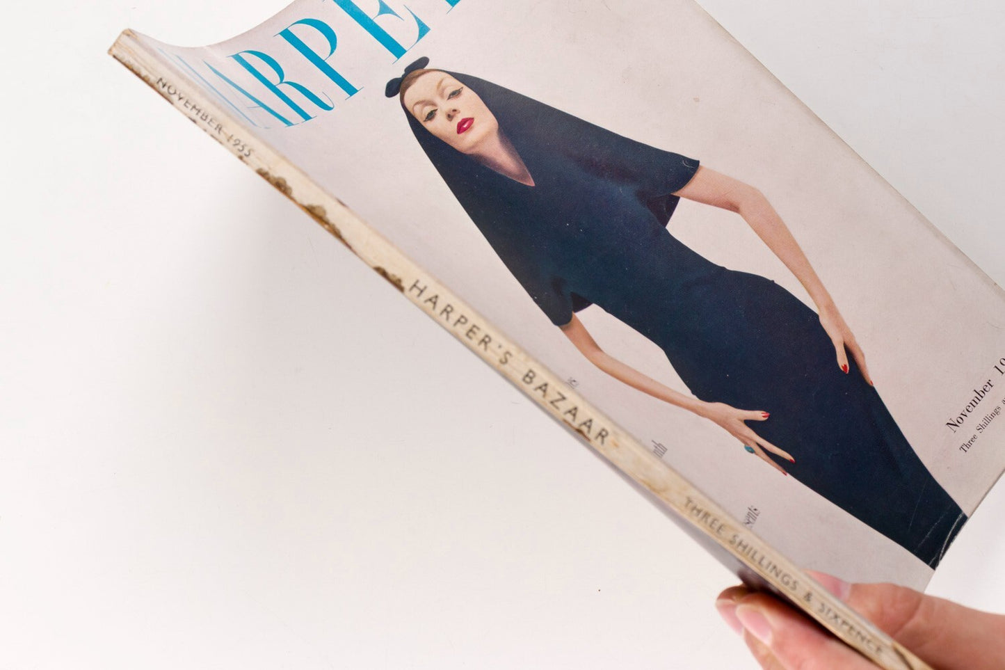 DOVIMA Balenciaga MARLENE DIETRICH Harpers Bazaar November 1955 Avedon DIOR vtg