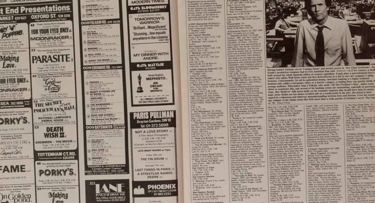 Klaus Kinski PINK FLOYD Steve Ovett TIME OUT magazine PETER GILL Fitzcarraldo