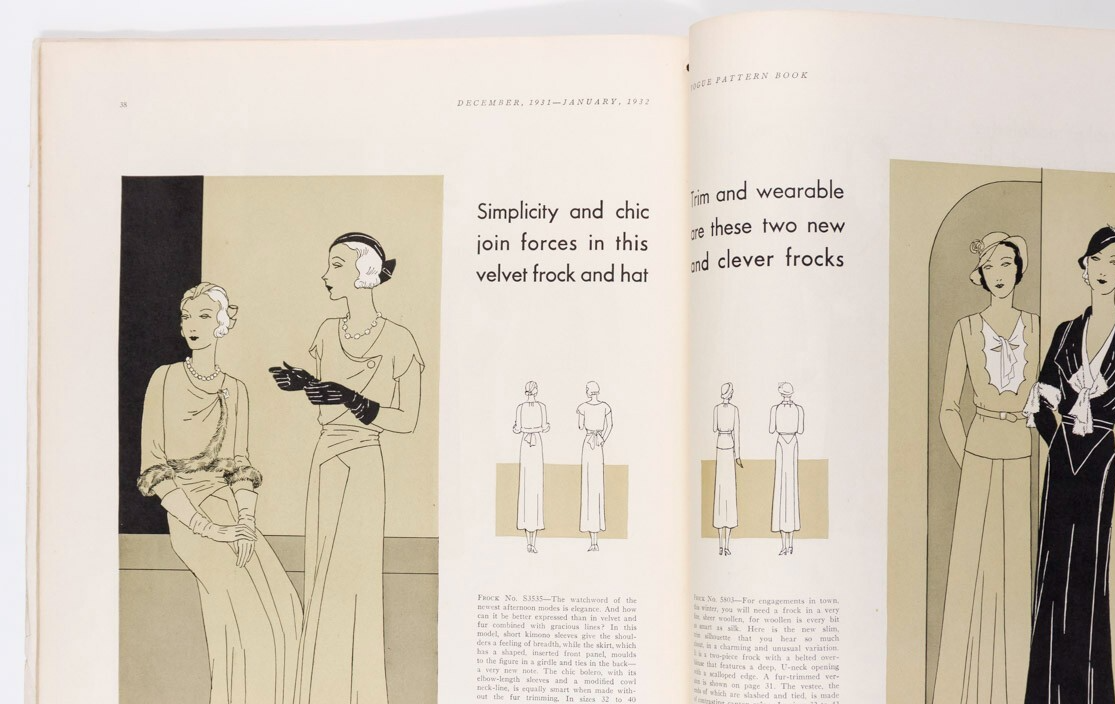 VOGUE PATTERN book December 1931 GEORGES LEPAPE Fashion WINTER Art Deco UK Women