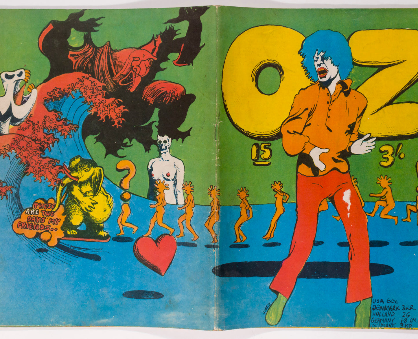 Mick Jagger Martin Sharp Cover Hendrix Poster Oz Magazine No. 15 1968