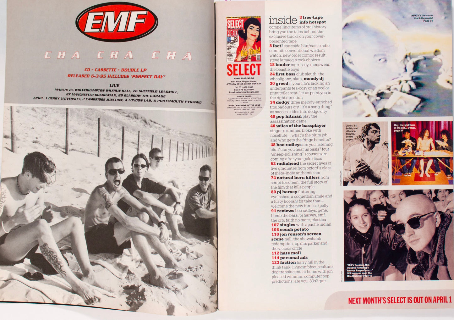 PJ Harvey STONE ROSES The Fall RADIOHEAD Select magazine April 1995 UK