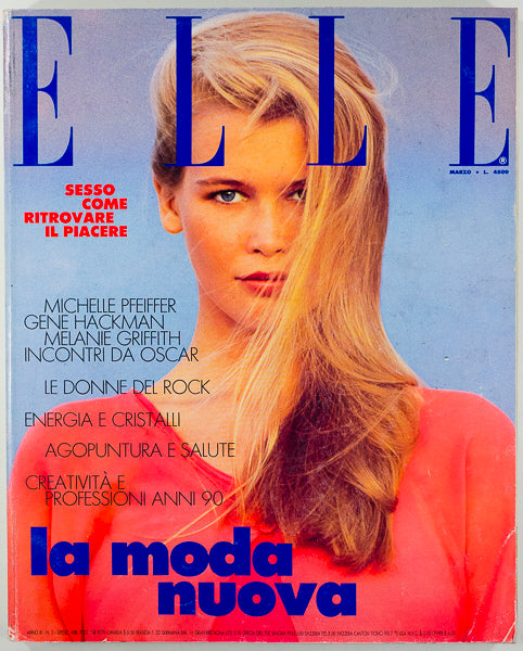CLAUDIA SCHIFFER Michelle Pfeiffer ROCK CHICKS Elle Italia March 1989