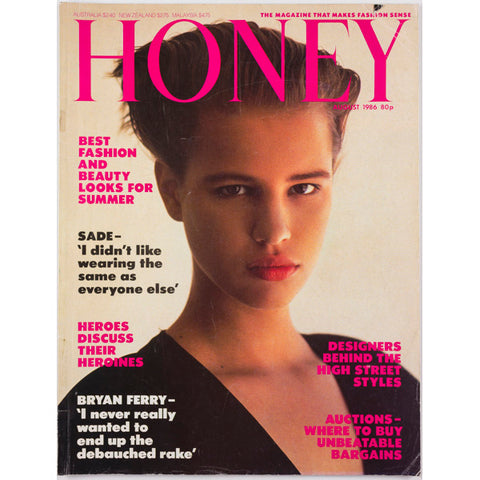 Warhol SADE Roxy Music JEFF BANKS Whistles  HONEY magazine August 1986