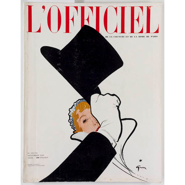 RENE GRUAU L'Officiel BALENCIAGA Jean Cocteau PIERRE MOURGUE Dec 1949