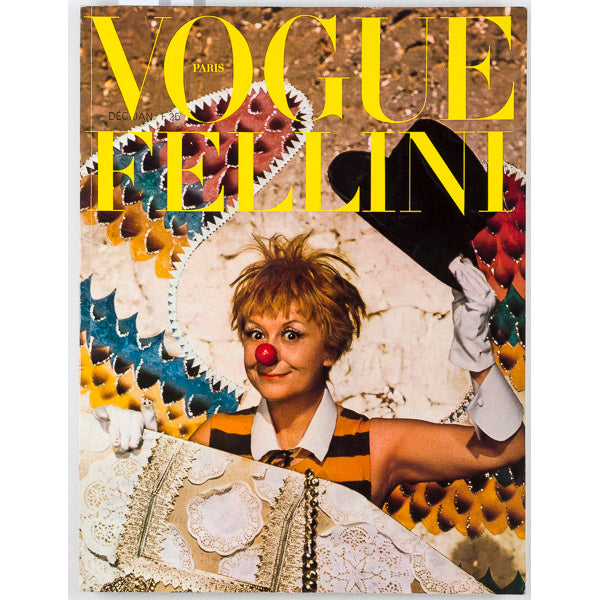 FELLINI Guy Bourdin SYLVIE VARTAN Jane Birkin PARIS VOGUE Dec 1972 vtg