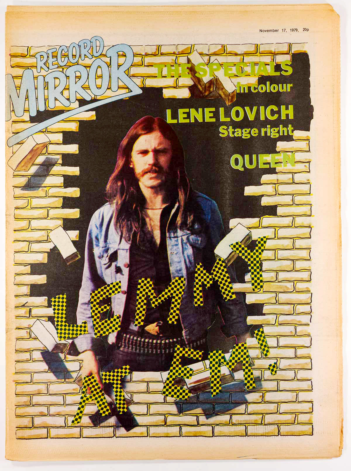 LEMMY AT EMI Motorhead LENE LOVICH Queen THE SPECIALS vtg RECORD MIRROR magazine